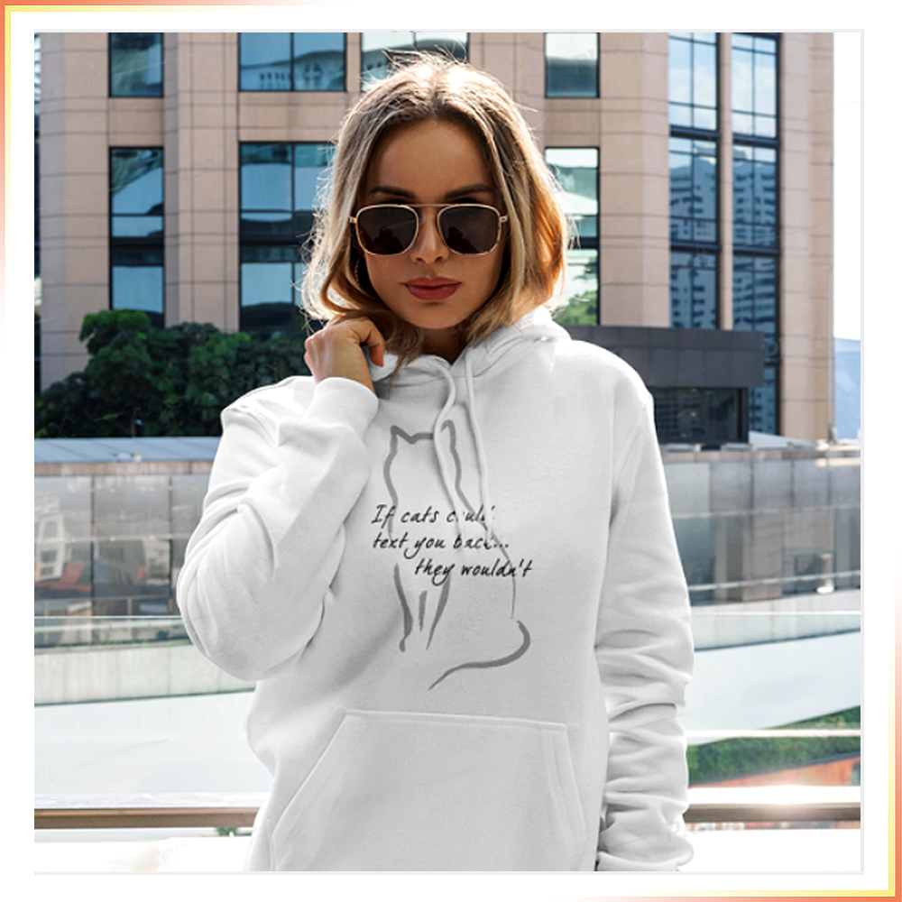 Cats Texting Back Hoodie